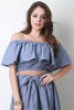 Chambray Tiered Ruffle Crop Top