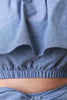 Chambray Tiered Ruffle Crop Top