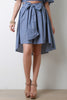 Chambray Bow A-Line Skirt