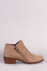 Qupid Vegan Suede Side Zipper Cowgirl Booties