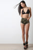 Distressed Camouflage High Waist Shorts