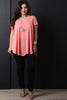 Melange High-Low Short Sleeve Top