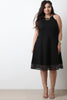 Plus Size Ladder Trim A-Line Dress