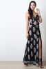 Tie Front Midriff Cut Out Ruffle Maxi Dress