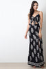 Tie Front Midriff Cut Out Ruffle Maxi Dress