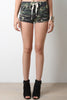 Camouflage Knit Drawstring Shorts