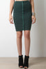 Rib Knit Snap Button Midi Skirt