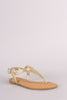 Bamboo T-Strap Thong Flat Sandal