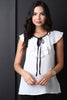 Chiffon Ruffle Neckline Top