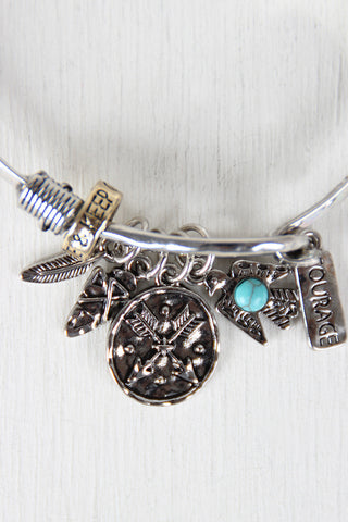 Brave Little Warrior Charm Bangle