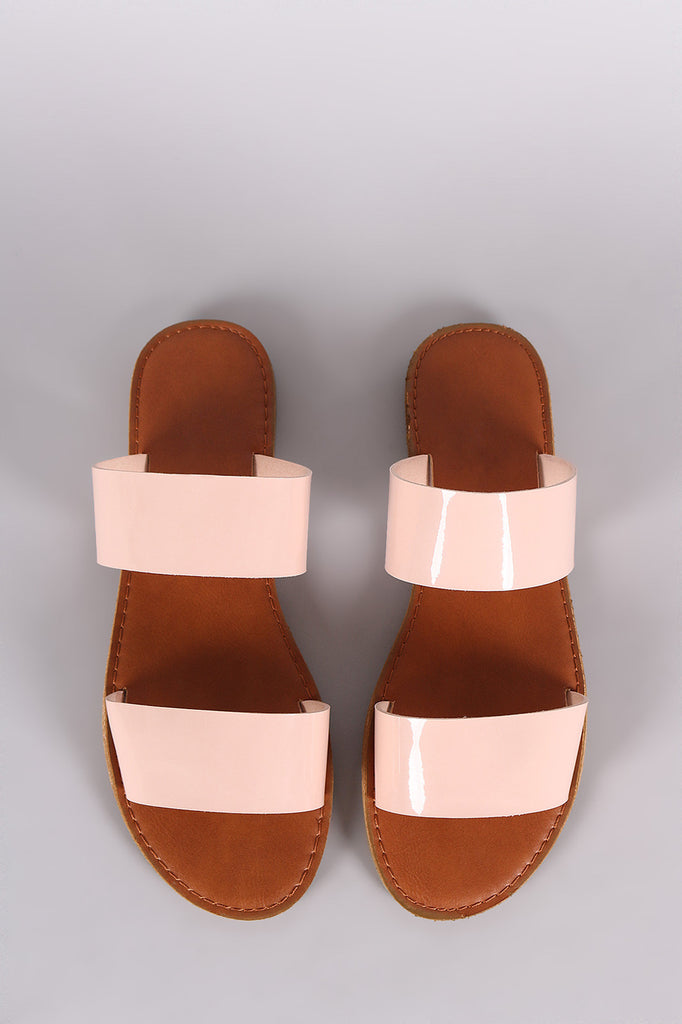 Double Band Slip On Flat Sandal