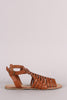 Wild Diva Lounge Woven Ankle Strap Flat Sandal