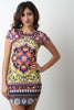 Conceptual Lotus Print Mini Dress