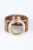 Wide Band Gold Open Circle Bracelet