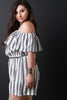 Striped Ruffle Off-The-Shoulder Romper